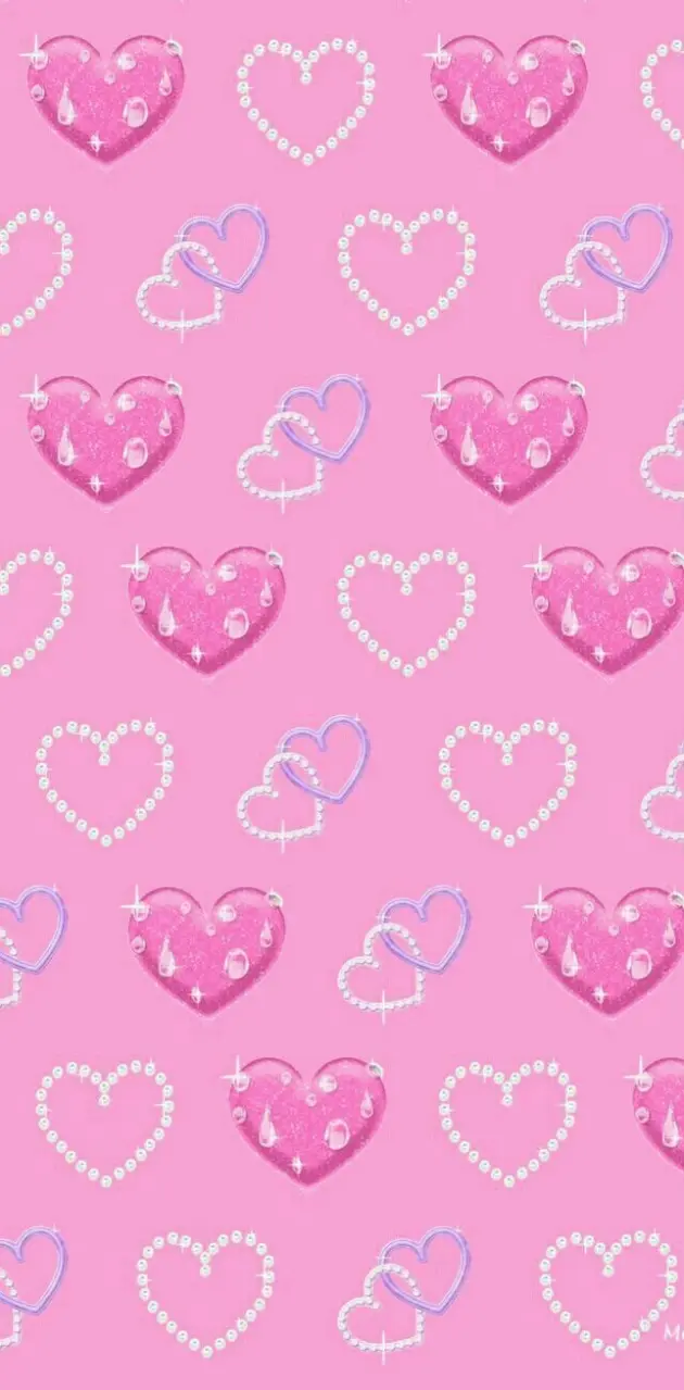 Pink pearl hearts