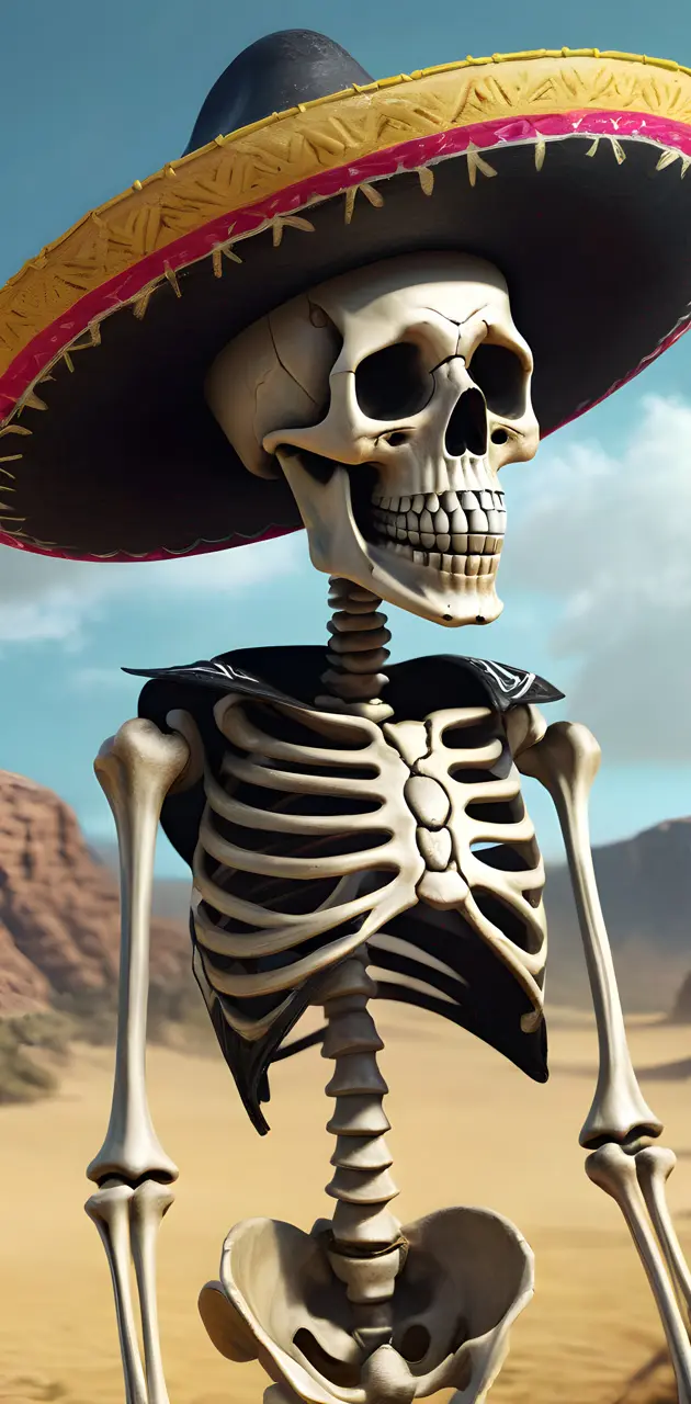 skeleton with a sombrero