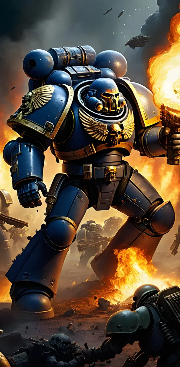 Space marine fighting for his Brothers