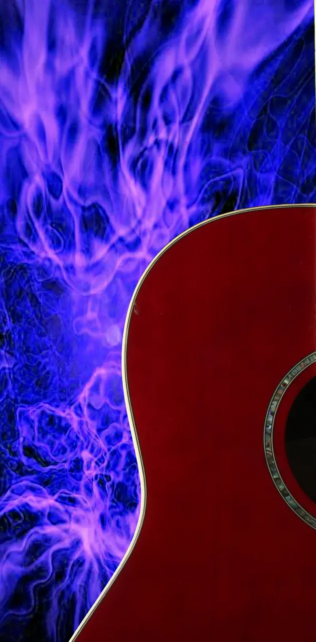 Flaming Guitar Blue