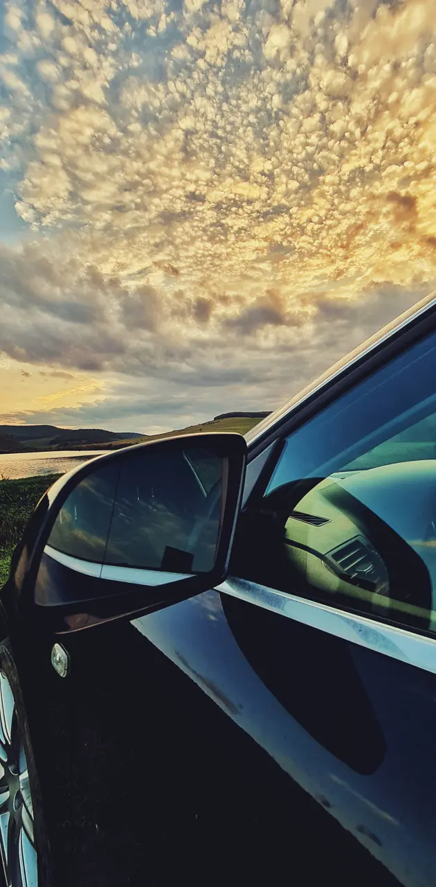 Audi mirror sky