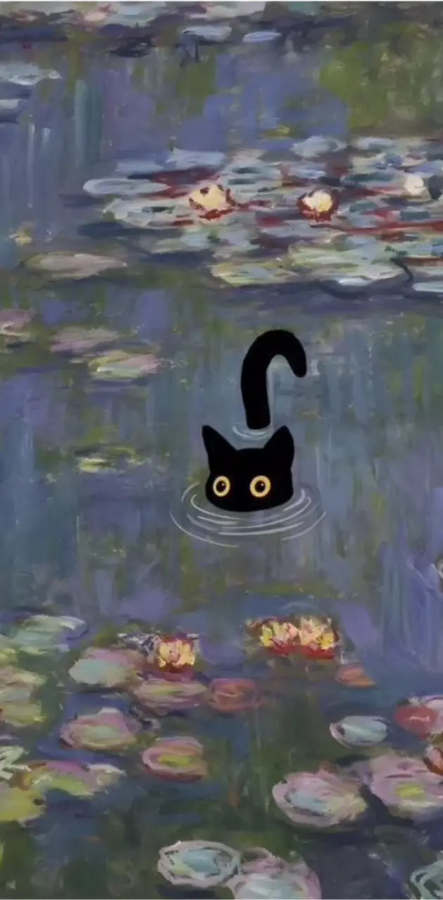 Cat in pond
