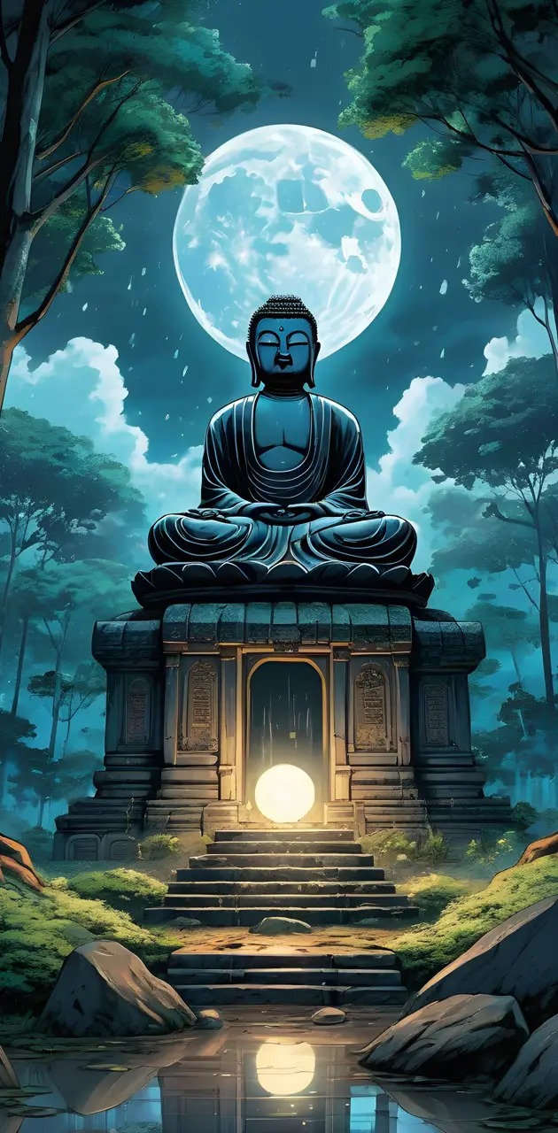 Buddha/Full Moon/Forest