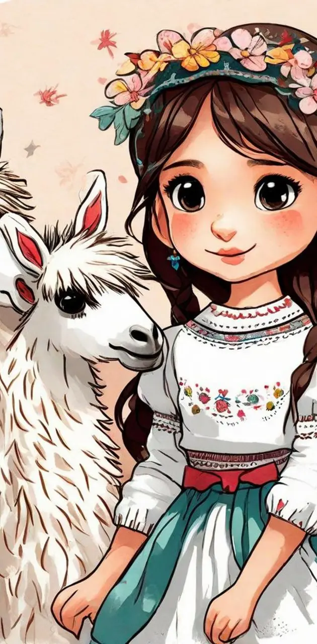 Girl and her llamas 