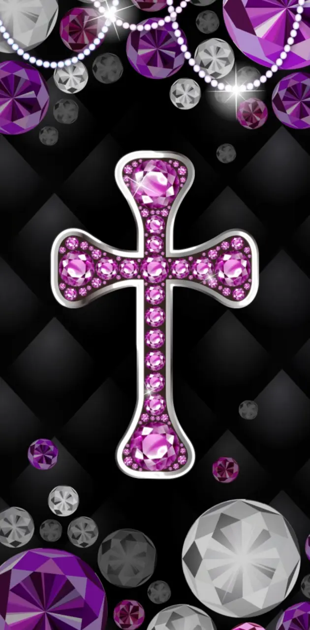 Purple Jewel Cross 