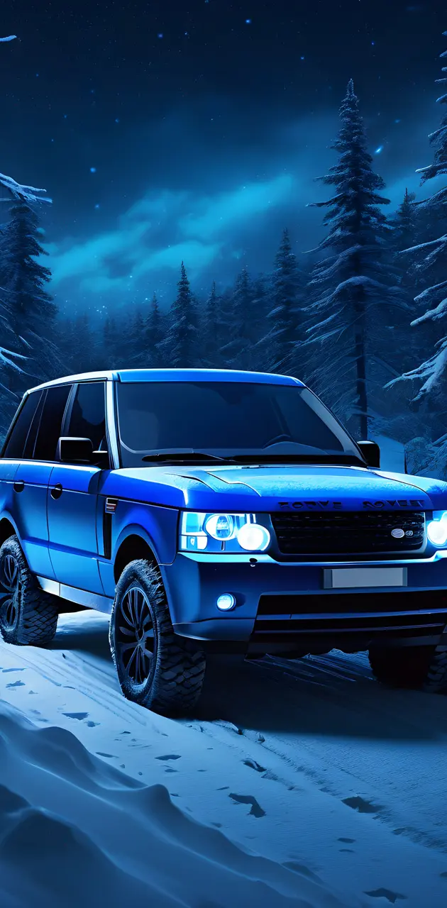 a range rover in the snow