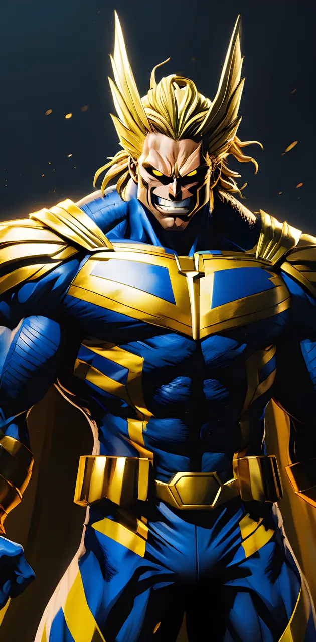 All might blue and gold
