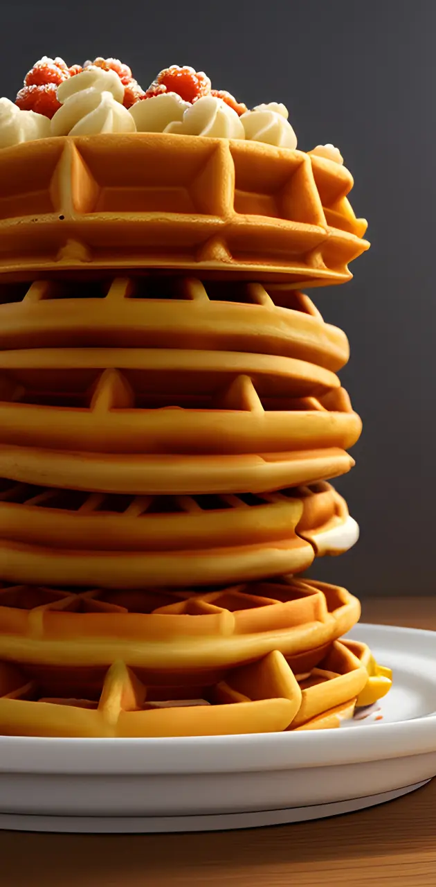 a stack of waffles