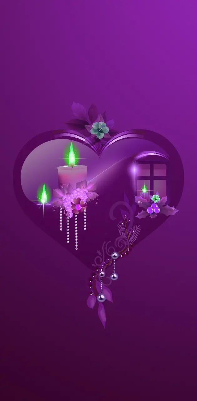 Purple heart candle