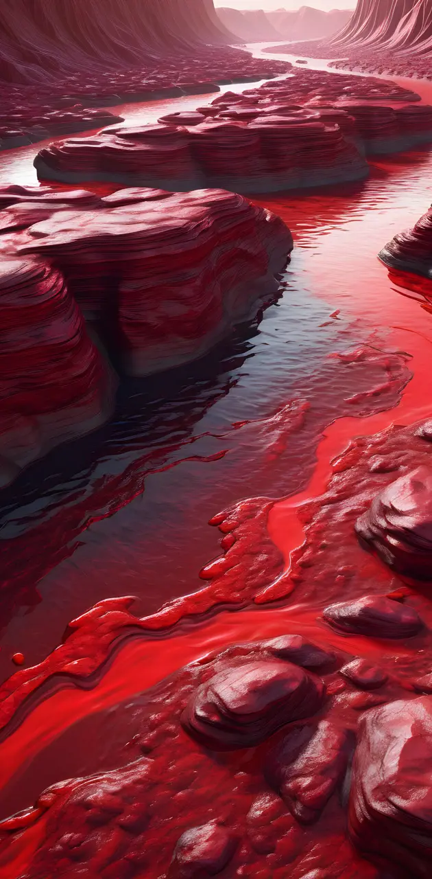 Crimson waters