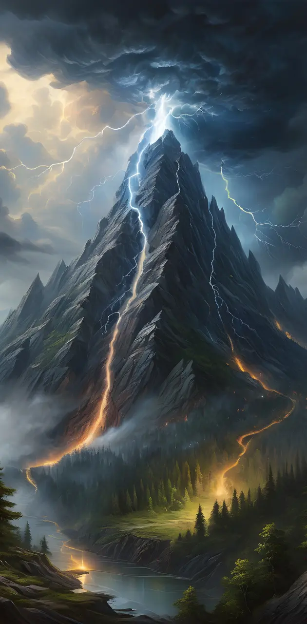 a mountain with a lightning bolt - version 1 (check my profile for v2)