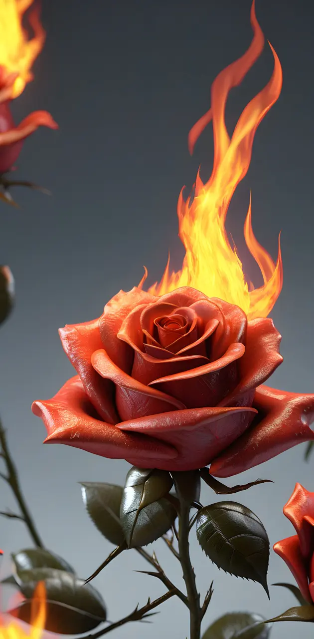 Flaming Red Rose