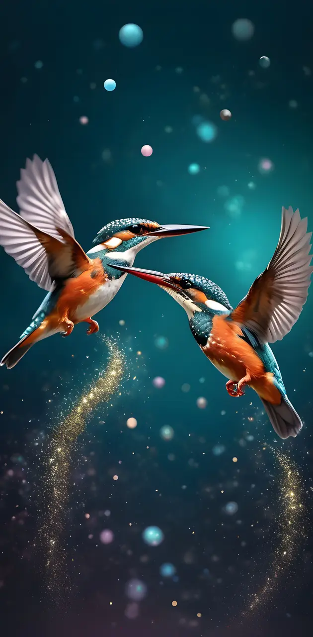 kingfishers in the sky
