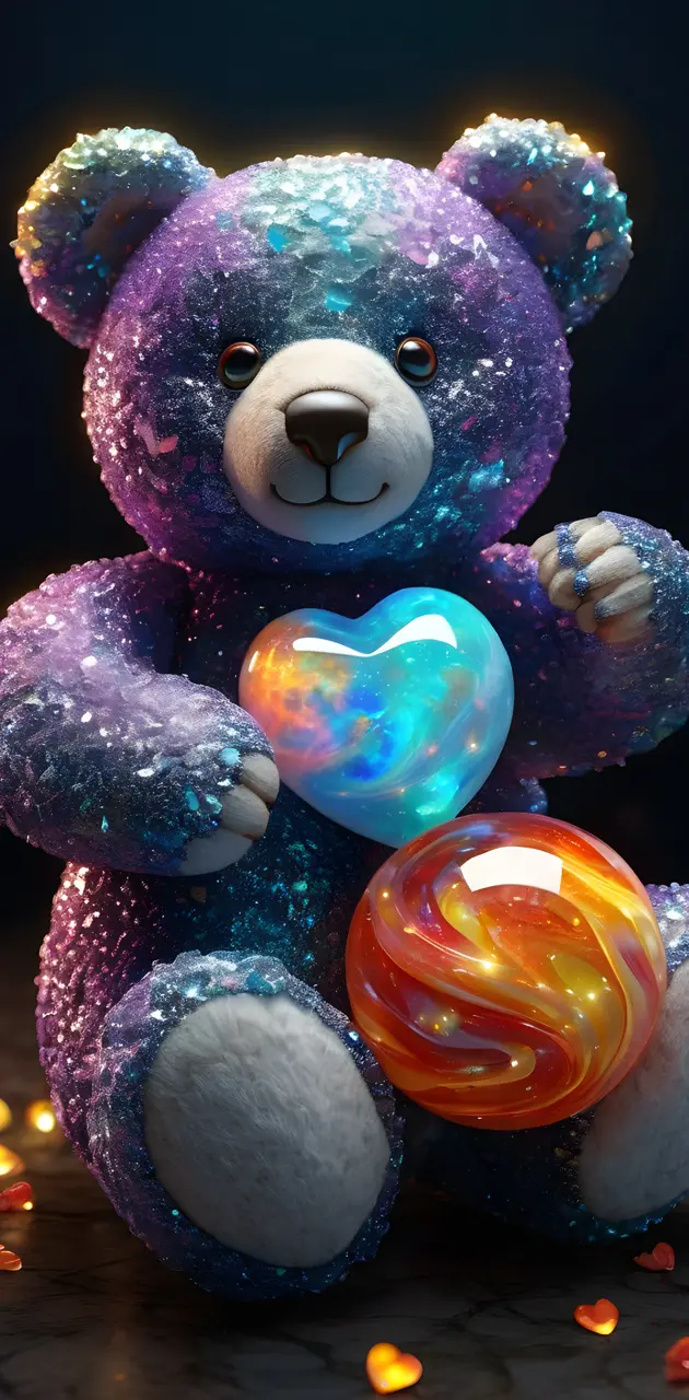 a purple teddy bear