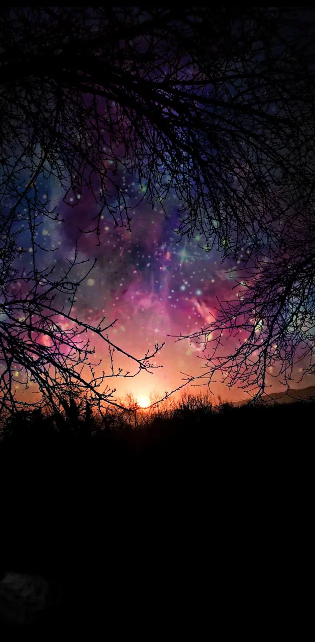 Gece Galaxy Manzara