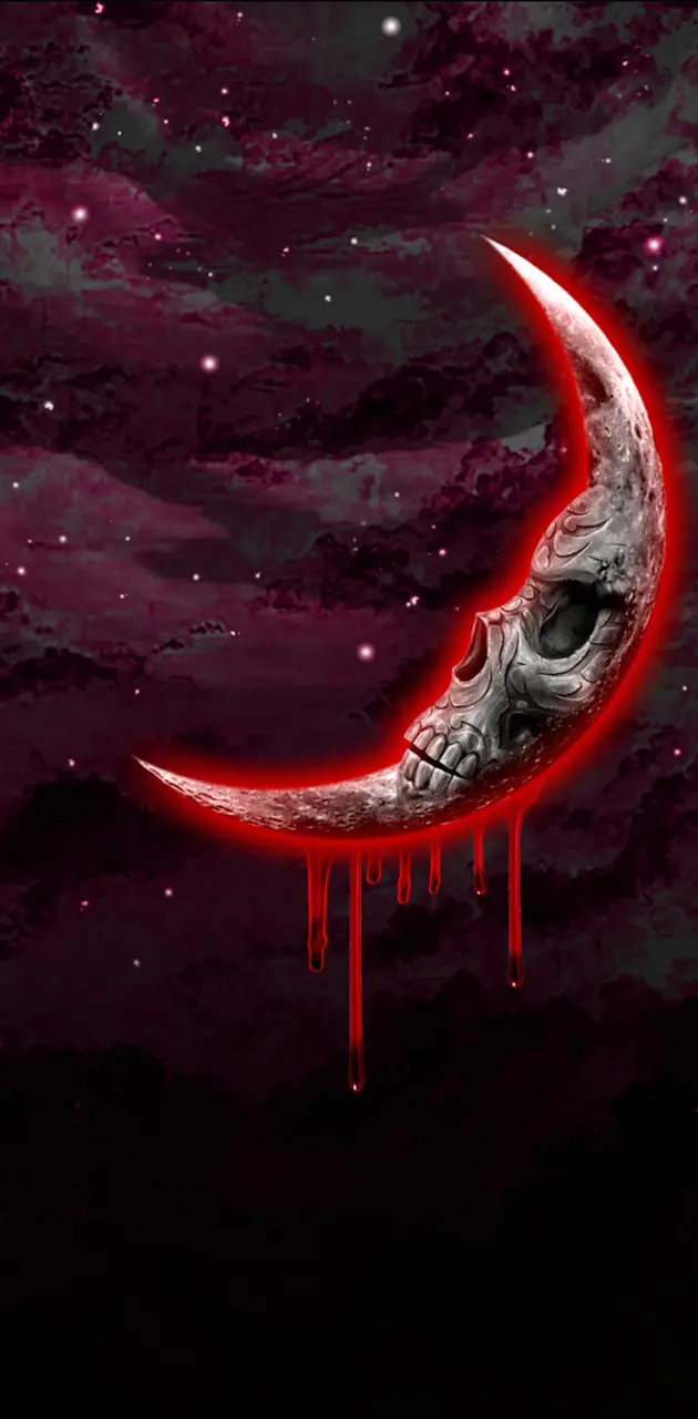 Red skull moon