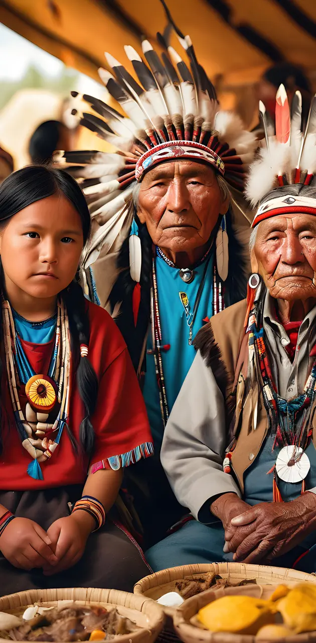 North American Native elders and children