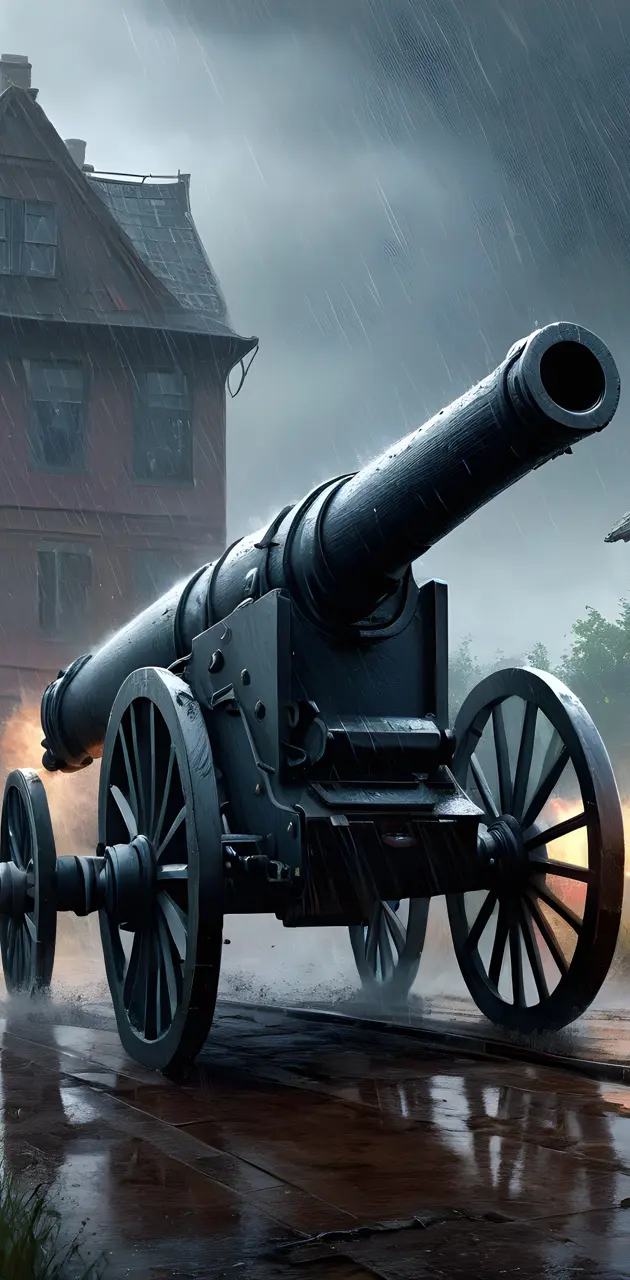 cannon fire in the rain