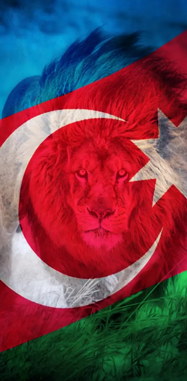 Azerbaijan Flag Lion