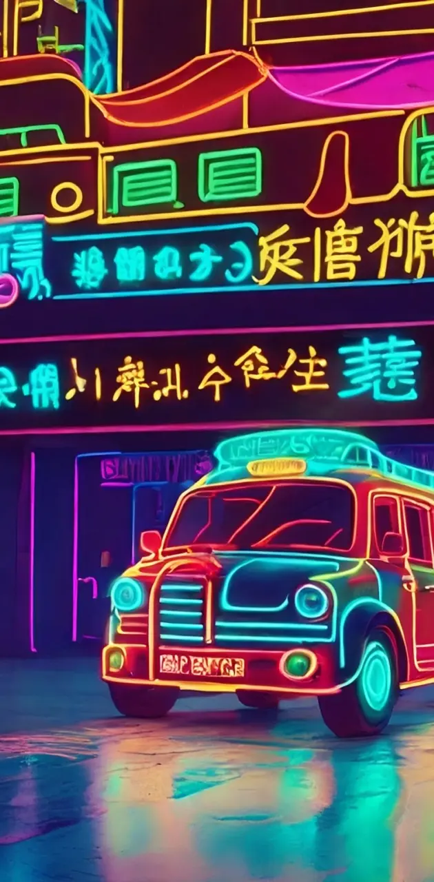 Neon mini car