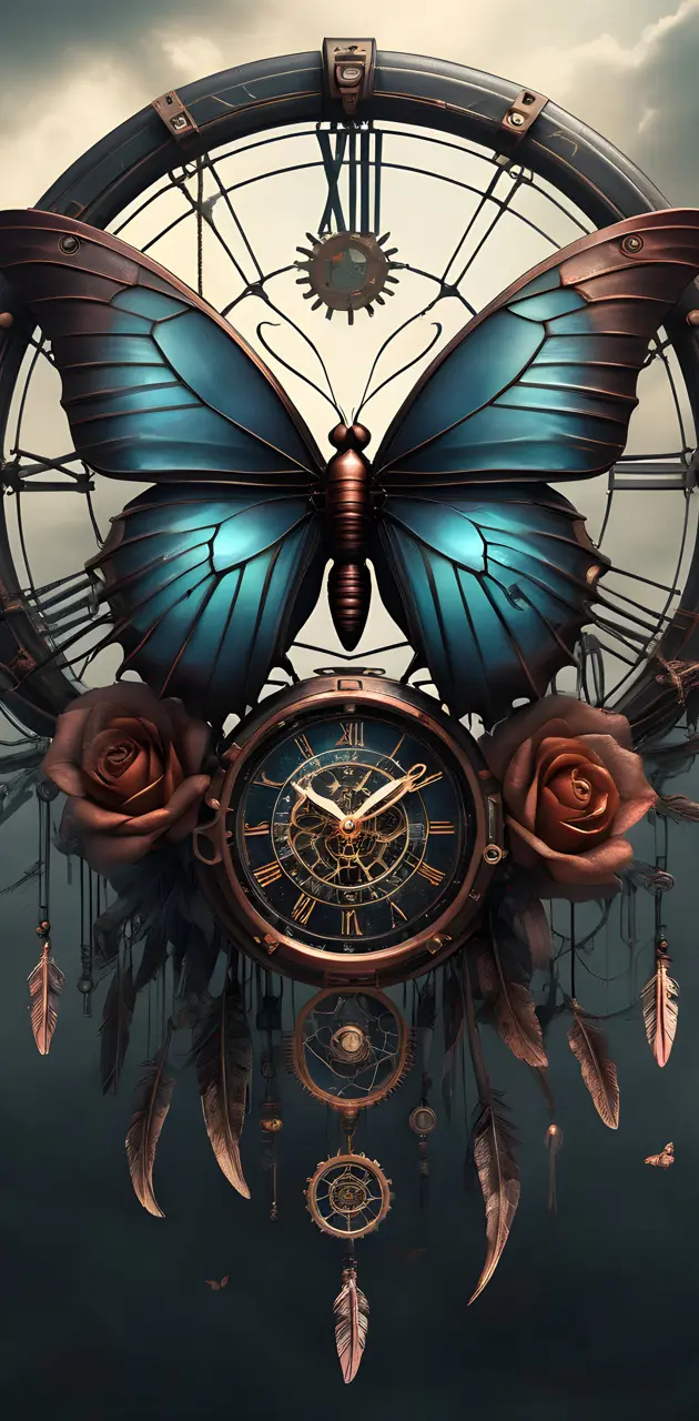 butterfly clock dream catcher