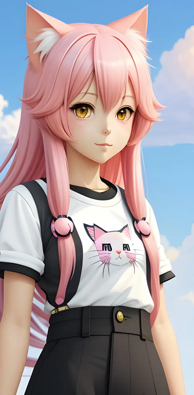 Anime Neko Girl Pink