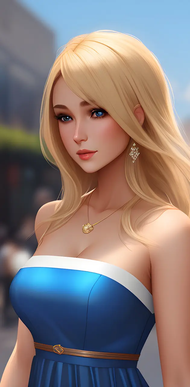 Girl with blond hair and blue eyes