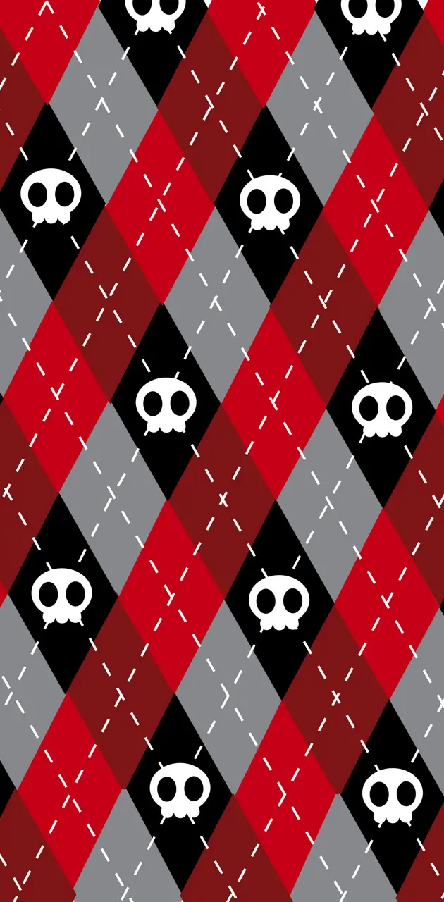 Red and black skull