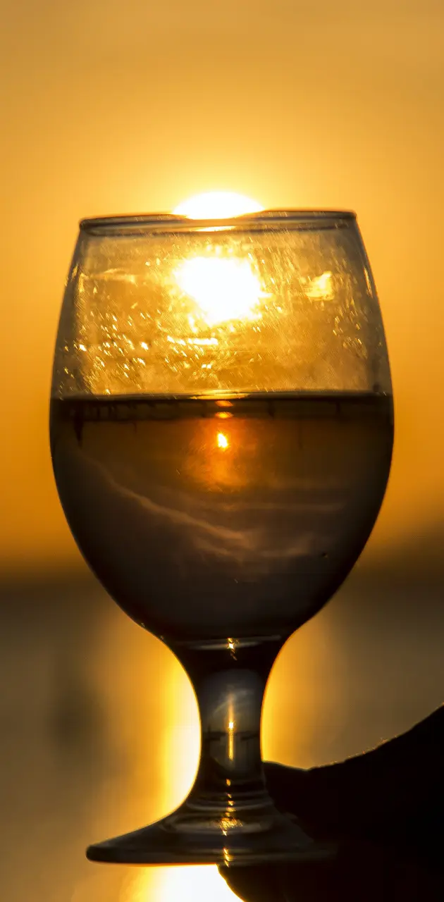 One glass sunset