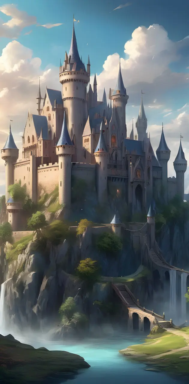 Visual-novel style fantasy castle