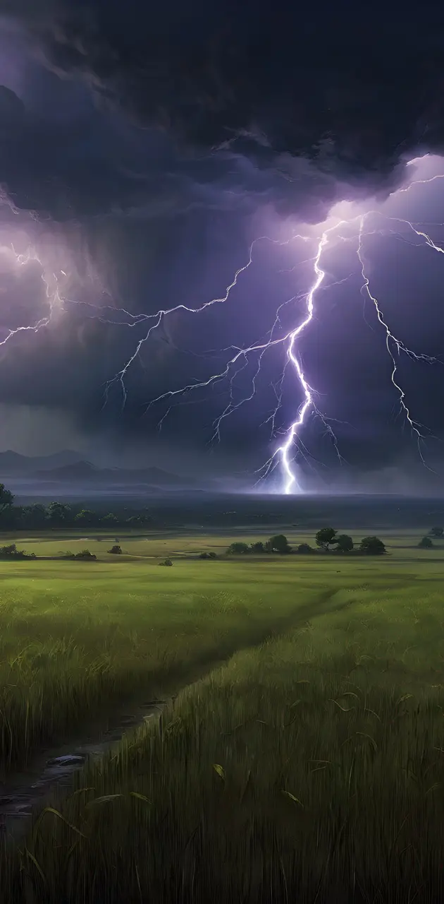 lightning in field