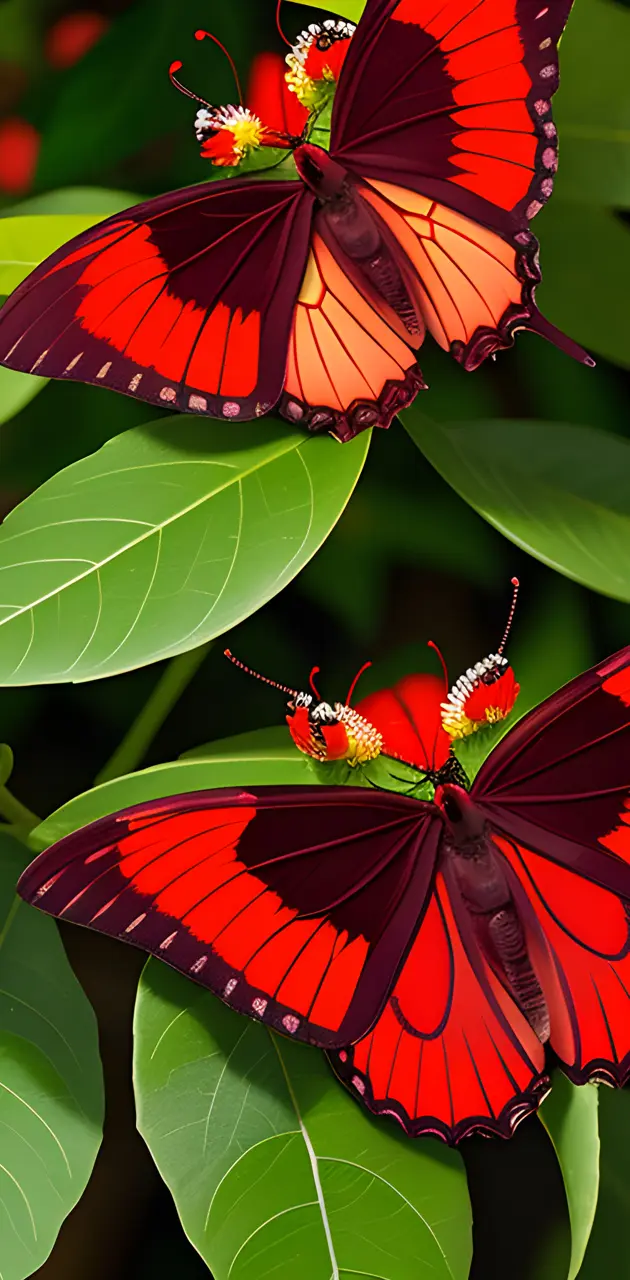 a red butterfly on a flower