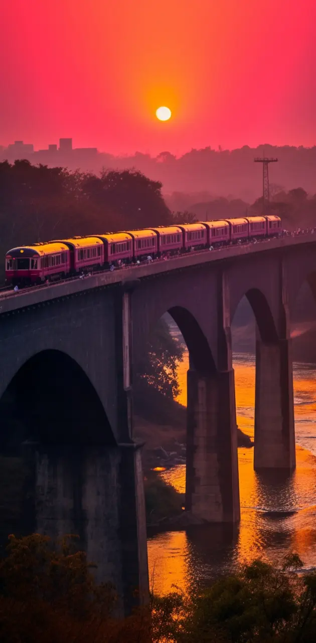train on bridge