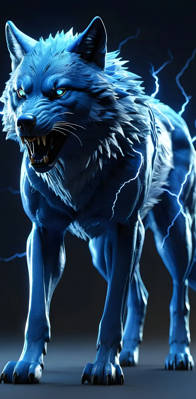 Wolf Blue Lightning