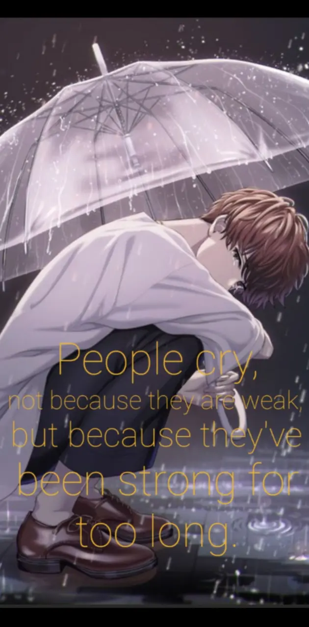 Sad boy in the rain