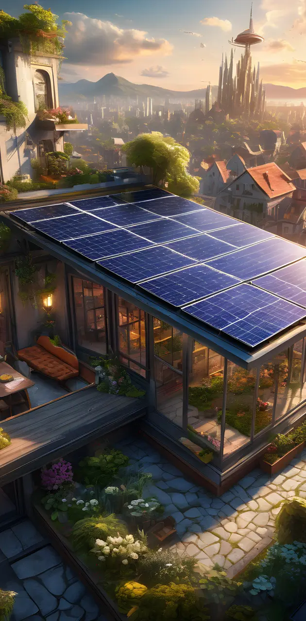 Solarpunk Visions Rooftop Garden
