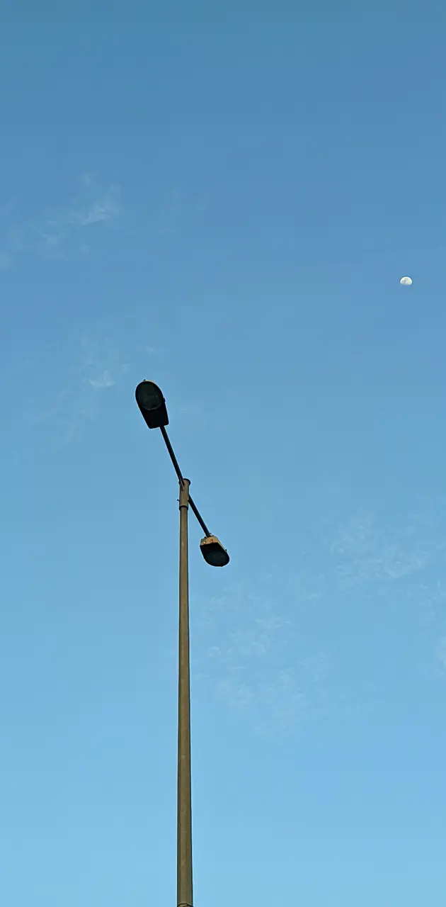 Street light with moon