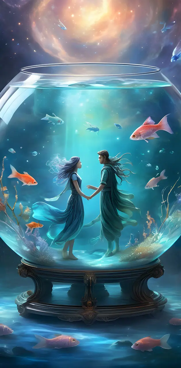 2 list souls swimming in a fish bowl,