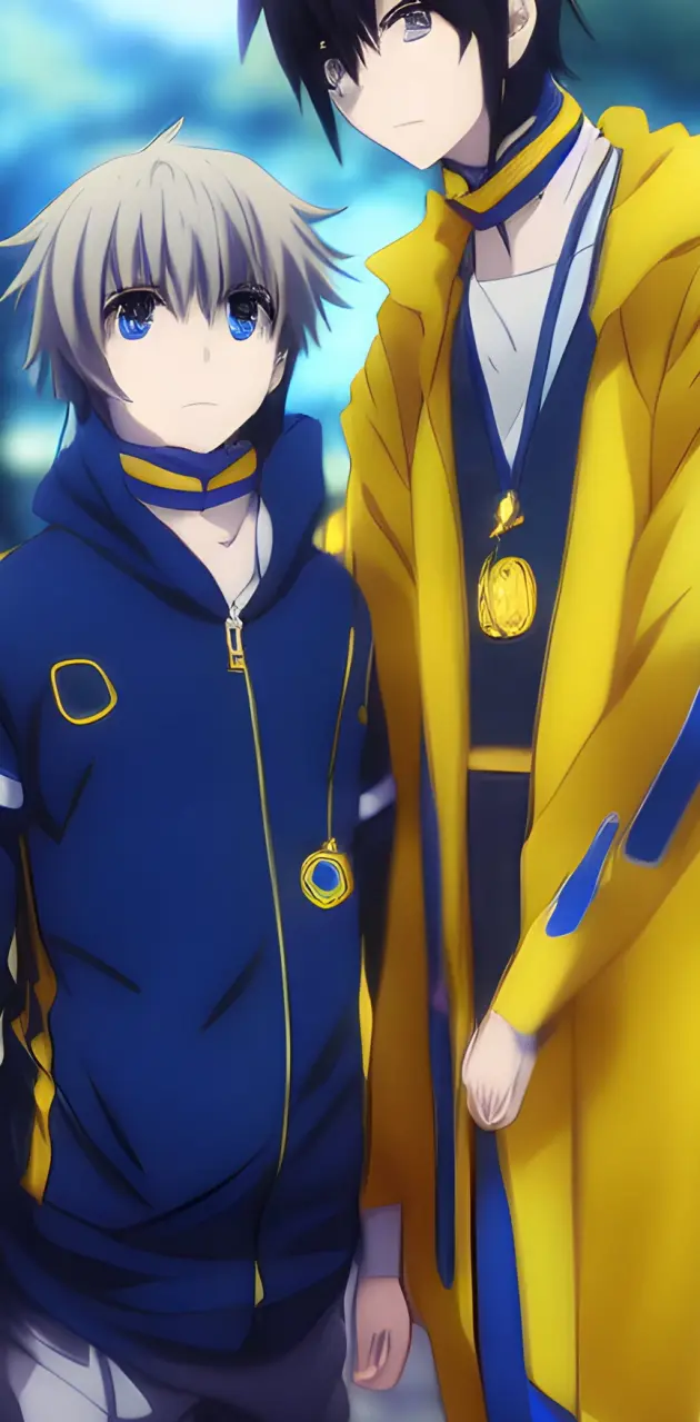 Blue and yellow anime
