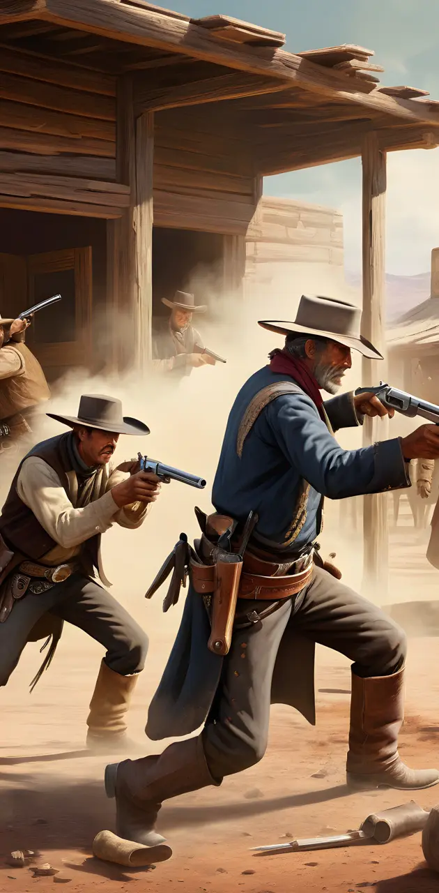 Old west gun fight