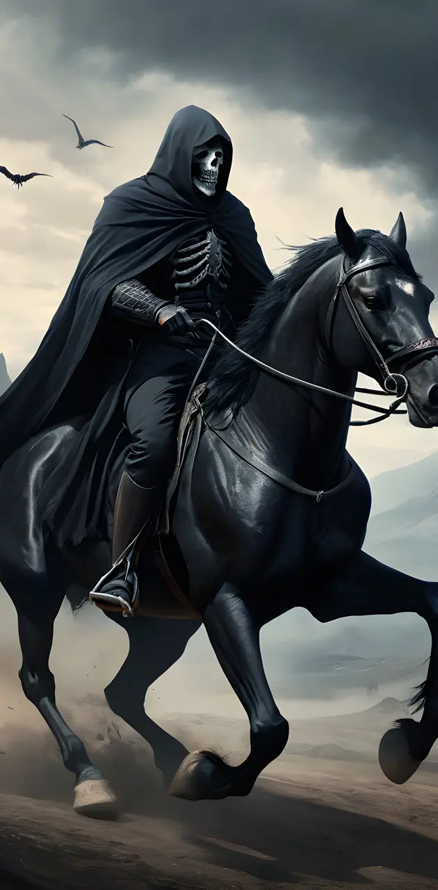 Reaper Riding His Black Horse