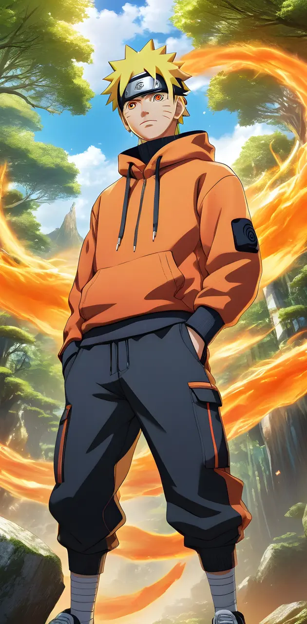 Naruto with an orange aura