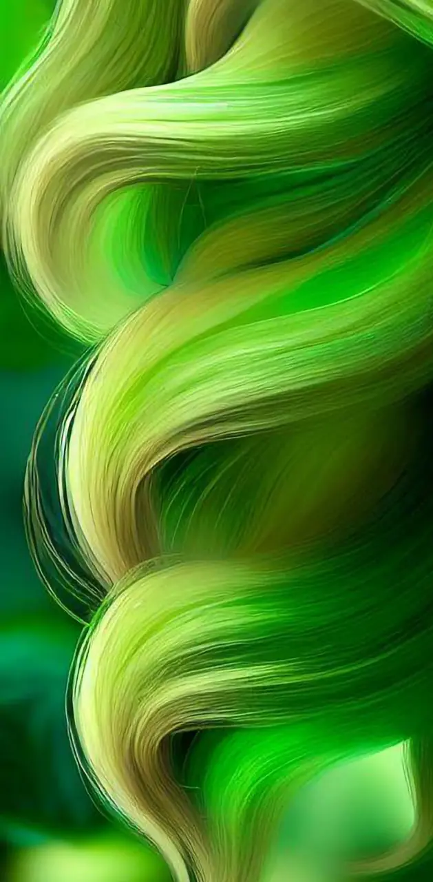Wavy Neon Green Hair