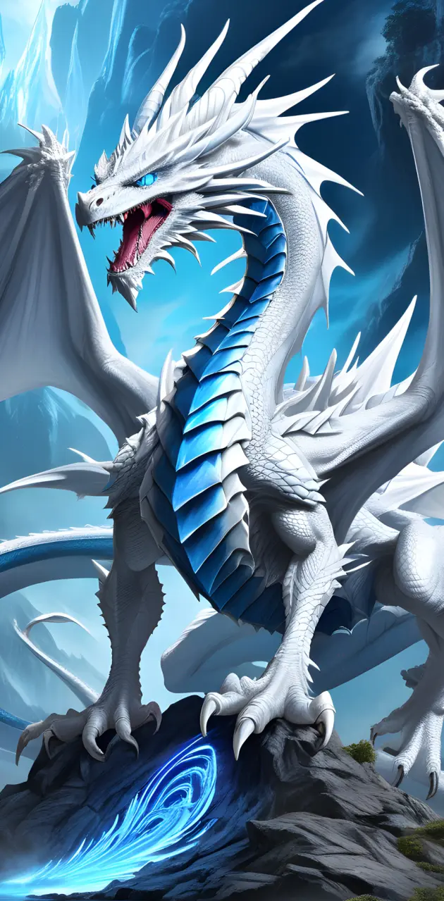 Blue eyed white dragon