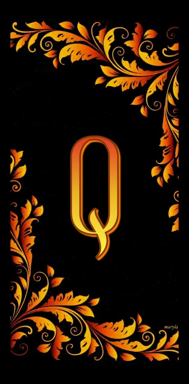 Orange Letter Q