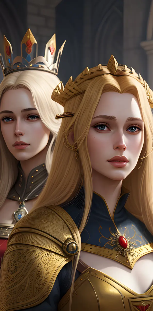 Queen Artura and guinevere with blonde hair