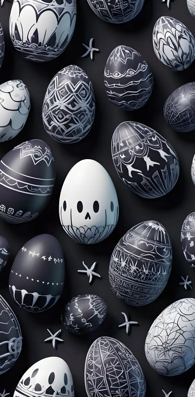 Grey scale easter eggs