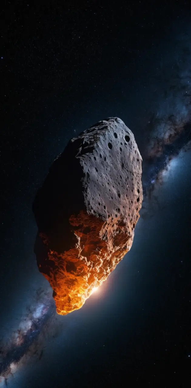 asteroid in dark space