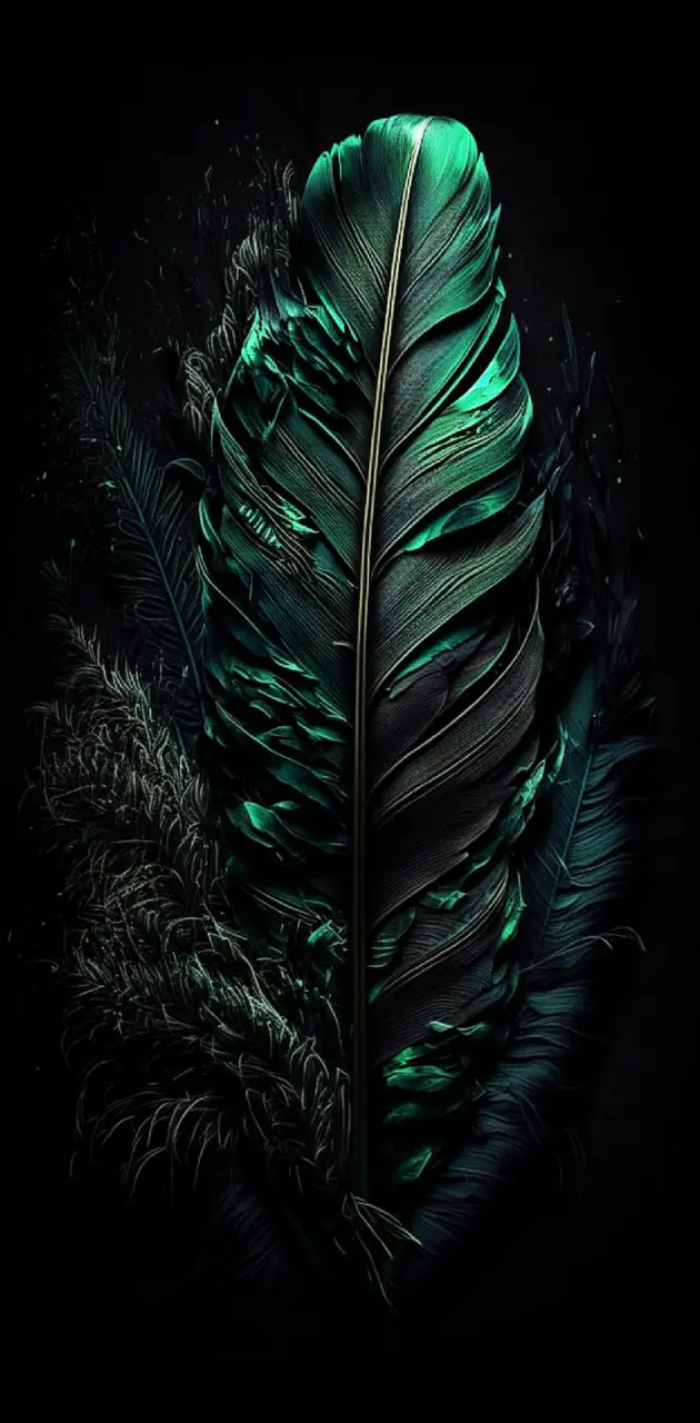 Blackish green feathers