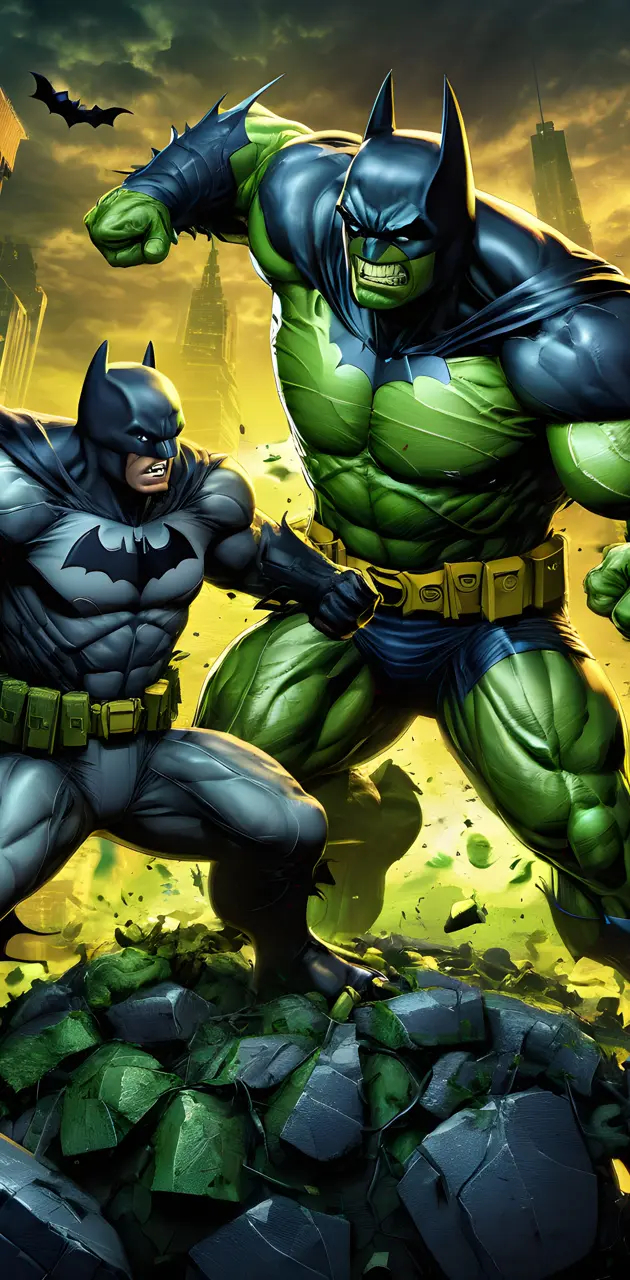 a cool fight between the BATMAN VS the hulk